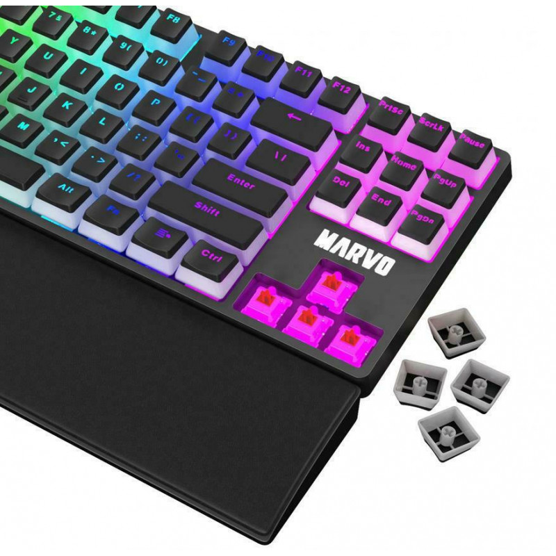 Marvo KG946 Gaming Μηχανικό Πληκτρολόγιο Tenkeyless με Custom Red ...